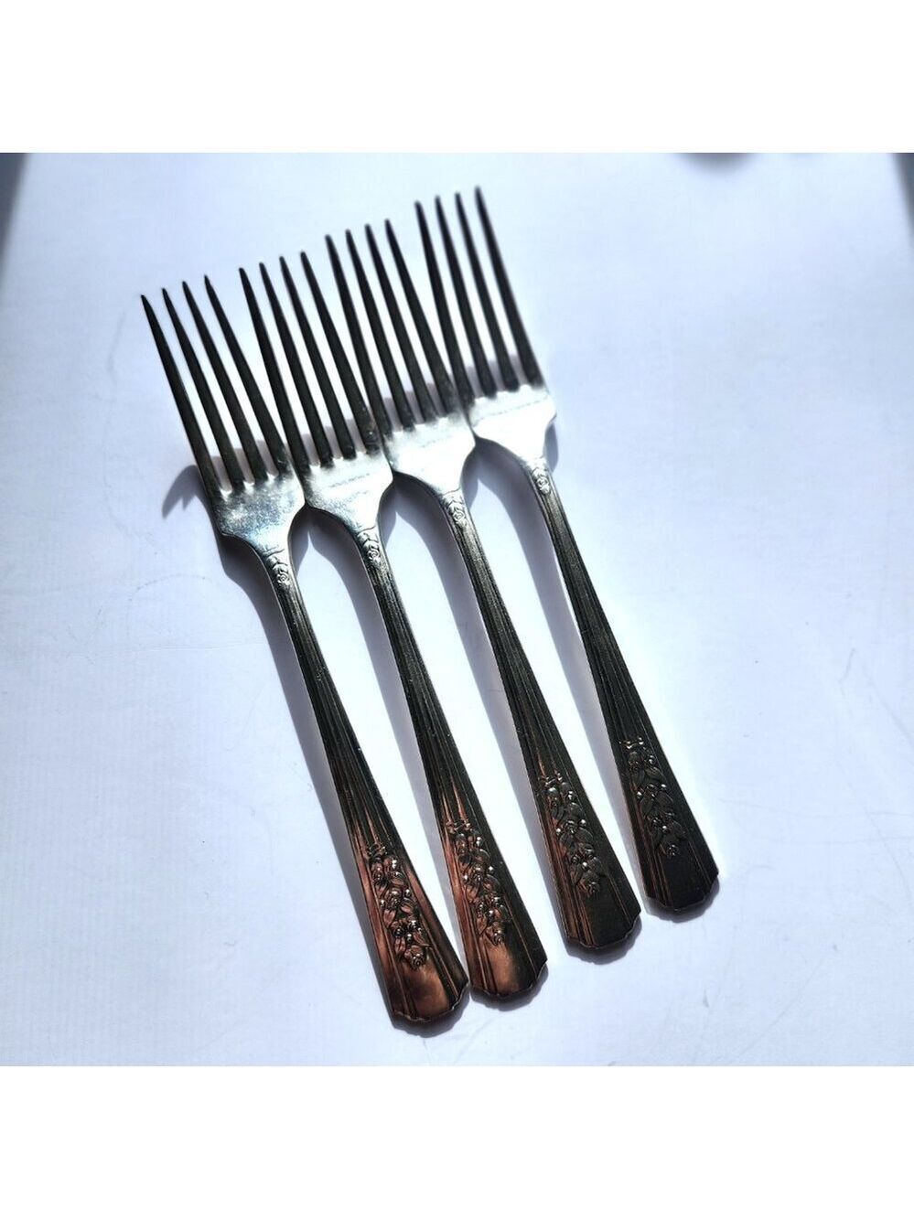 Rosalie Fork Set of 4 Silverplate Wm A Rogers by Oneida Salad Dessert Luncheon